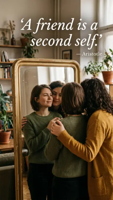 A friend is a second self.