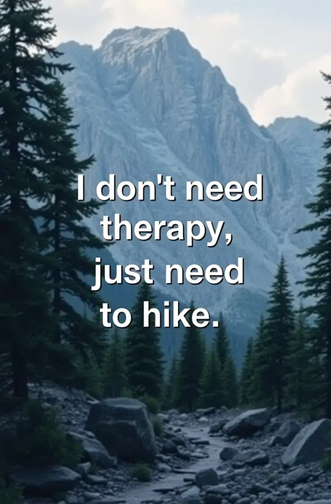 I don't need therapy. I just need to hike