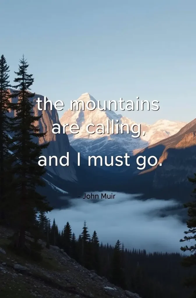 The mountains are calling and I must go