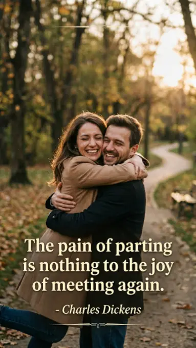 The pain of parting is nothing to the joy of meeting again