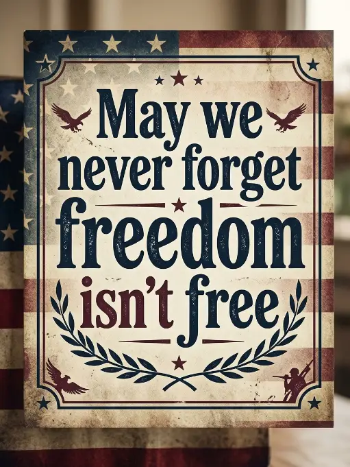 May we never forget freedom isn't free