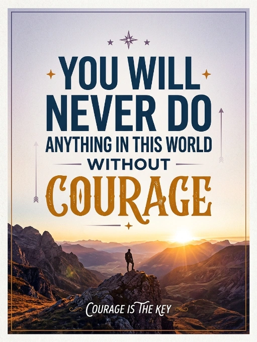 You will never do anything in this world without courage
