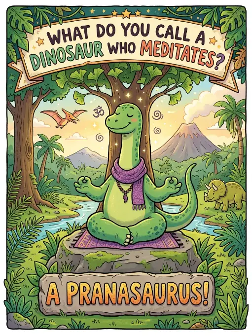 What do you call a dinosaur who meditates