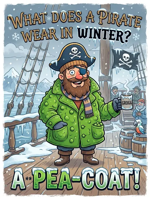 What does a pirate wear in winter