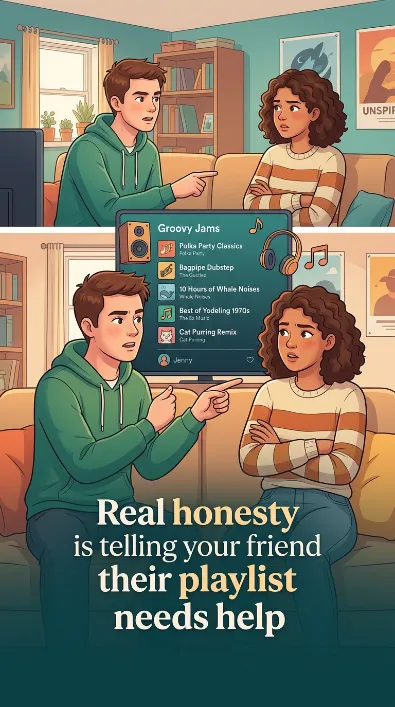 Real honesty is telling your friend their playlist needs help