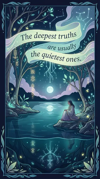 The deepest truths are usually the quietest ones