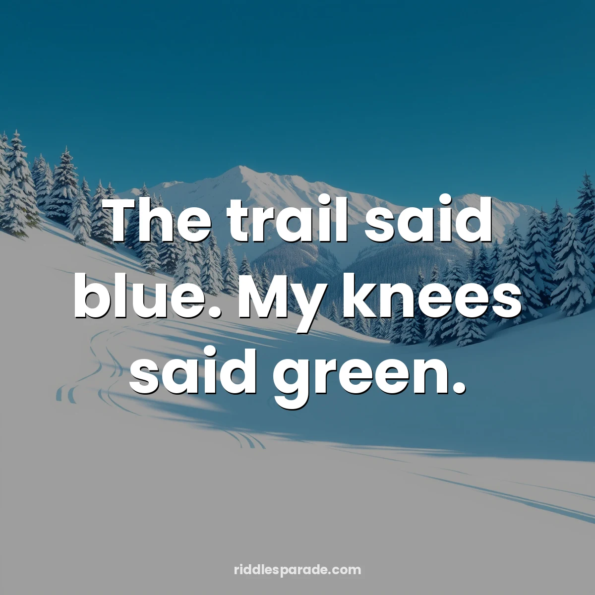 The trail said blue. My knees said green.